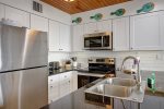 Updated kitchen with matching stainless steel appliances